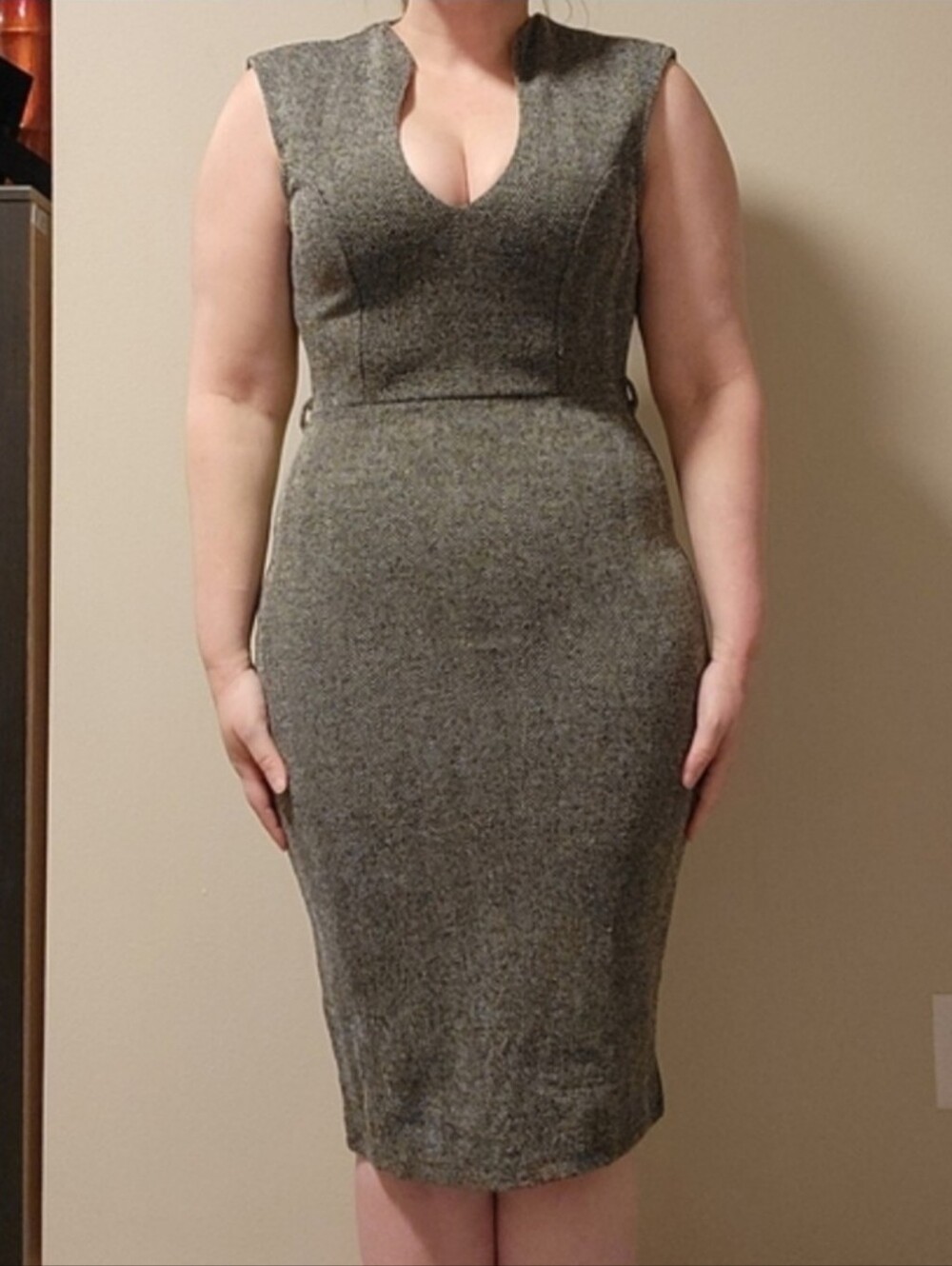 Almost Famous grey midi dress